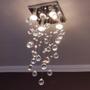 Imagem de Lustre cristal legitimo quadrado decoração hall de entrada sala de jantar estar quarto lavabo 4 lâmp