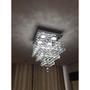 Imagem de Lustre cristal legitimo quadrado decoração hall de entrada sala de jantar estar quarto lavabo 4 lâmp