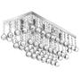 Imagem de Lustre de Cristal Acrílico Para Sala De Jantar e Estar, Com 40Cm De Altura, Base De Inox 50x22cm