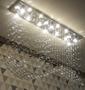 Imagem de Lustre De Cristal Com Base De Inox Espelhado 90x25cm