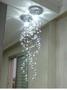 Imagem de Lustre de cristal espiral para lavabo, hall social, cabeceira de cama, com 1 metro de altura
