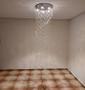 Imagem de Lustre de Cristal Espiral para Sala com 1,20M de Altura, Base de Inox Espelhado com 40cm de Diâmetro