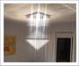 Imagem de Lustre de cristal  inox polido quadrado luminaria decoração e iluminação sala jantar estar e quarto