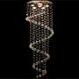 Imagem de Lustre De Cristal Legítimo Espiral Com 3,30 Metros De Altura, Base De Inox Polido Com 40CM De Diâm.