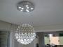 Imagem de Lustre de Cristal Legitimo Globo 40cm Sala de Estar Mesa Jantar Quarto Living G140 Com Lampadas Led