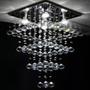 Imagem de Lustre De Cristal Legitimos K9, Base De Inox 38x38cm