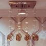 Imagem de Lustre de Cristal P/ Quarto Com 40cm De Altura na Base De Inox Polido Espelhado com 14X14cm
