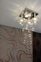 Imagem de Lustre de Cristal para Sala com 70cm de altura e base de inox espelhado de 20x20cm