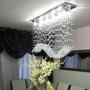Imagem de Lustre de cristal para sala de jantar,base de inox polido 70x20cm com 75cm de altura