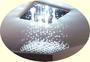 Imagem de Lustre de cristal para sala de jantar com 50 cm de altura base de inox polido de 30x30cm
