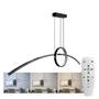 Imagem de Lustre de LED Arco e Circulo - Vancouver - Preto - 100cm - 36 Watts - Controle com Dimmer