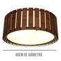 Imagem de Lustre de teto Plafon Redondo de Madeira 40cm modelo Saruê