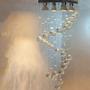 Imagem de Lustre Espiral De Cristal Para Sala Com Base De Inox Espelhado 20x20cm
