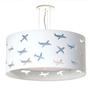 Imagem de Lustre Infantil Pendente Aviões Duplo 50x16cm Azul/Branco