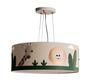 Imagem de Lustre Infantil Pendente Safari Cúpula Tecido 40x15 cm