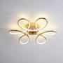 Imagem de Lustre Led Luminária Flor Espiral Moderno 3000K 6000K Dourado Cromado Com Controle Remoto Bivolt 60W Brinovar