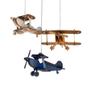 Imagem de Lustre Luminária Infantil Aviões ul, Bronze E Prata 20X47