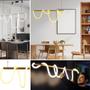 Imagem de Lustre Luminária Pendente Corda 95cm Dourado 60w 3.000K Bivolt - Com Led