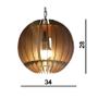 Imagem de Lustre Luminária Pendente De Madeira Mdf Mod. Globe