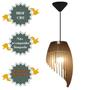 Imagem de Lustre Luminária Pendente de Madeira MDF Mod. Orbit