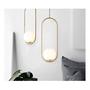 Imagem de Lustre luminaria pendente oval globo dourado