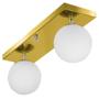 Imagem de Lustre Luminária Retangular Duplo Dourado Orby Bolinha