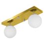 Imagem de Lustre Luminária Retangular Duplo Dourado Orby Bolinha