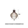 Imagem de Lustre Luminoso Pendente Teto Varanda Turin MDF 18cm Preto