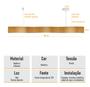 Imagem de Lustre Madeira Retangular Linear LED Integrado 150cm -SNK 02
