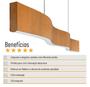 Imagem de Lustre Madeira Retangular Linear LED Integrado 98cm -SNK01