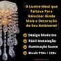 Imagem de Lustre para Sala de Jantar ou Estar Luminarias de Teto Moderno Decoração Casa - Amêndoas Oct. Interc