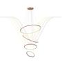 Imagem de Lustre Pendente Anel de Led Hoop 4 Argolas Aros em Alumínio 122W - 100x80x60x40cm - Luz Interna