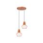 Imagem de Lustre Pendente Aramado MINI Diamante 2Lamp E27 Cobre - 3007/2 CB