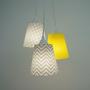 Imagem de Lustre Pendente Bebê Chevron Amarelo e Cinza