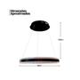 Imagem de Lustre Pendente Bluetooth Cristal Luxo Anel Unico Preto 80Cm