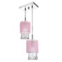 Imagem de Lustre Pendente Cganza Duplo Redondo Cristal Acrílico Rosa