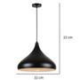 Imagem de Lustre Pendente Chapéu 32Cm Bulge Preto E-27 Bivolt Mak Led