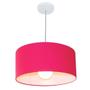 Imagem de Lustre Pendente Cilíndrico 4052 Cúpula em Tecido 50x21cm Rosa Pink - Bivolt