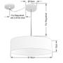 Imagem de Lustre Pendente Cilíndrico Com Desvio Bege MJ-4222 Para Mesa de Jantar e Estar