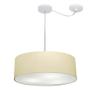 Imagem de Lustre Pendente Cilíndrico Com Desvio Bege MJ-4222 Para Mesa de Jantar e Estar