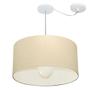 Imagem de Lustre Pendente Cilíndrico Com Desvio Bege MJ-4233 Para Mesa de Jantar e Estar