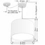 Imagem de Lustre Pendente Cilíndrico Com Desvio Branco MJ-4306 Para Mesa de Jantar e Estar