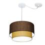 Imagem de Lustre Pendente Cilíndrico Com Desvio Café e Palha MJ-4359 Para Mesa de Jantar e Estar