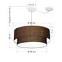 Imagem de Lustre Pendente Cilíndrico Com Desvio Café MJ-4363 Para Mesa de Jantar e Estar