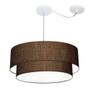 Imagem de Lustre Pendente Cilíndrico Com Desvio Café MJ-4363 Para Mesa de Jantar e Estar