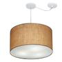 Imagem de Lustre Pendente Cilíndrico Com Desvio Md-4235 Cúpula em Tecido 45x30cm Palha - Bivolt