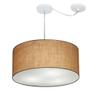 Imagem de Lustre Pendente Cilíndrico Com Desvio Md-4252 Cúpula em Tecido 55x25cm Palha - Bivolt