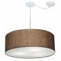 Imagem de Lustre Pendente Cilíndrico Com Desvio Md-4266 Cúpula em Tecido 60x21cm Café - Bivolt