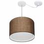 Imagem de Lustre Pendente Cilíndrico Com Desvio Md-4306 Cúpula em Tecido 40x30cm Café - Bivolt
