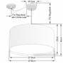 Imagem de Lustre Pendente Cilíndrico Com Desvio Md-4311 Cúpula em Tecido 60x30cm Branco - Bivolt